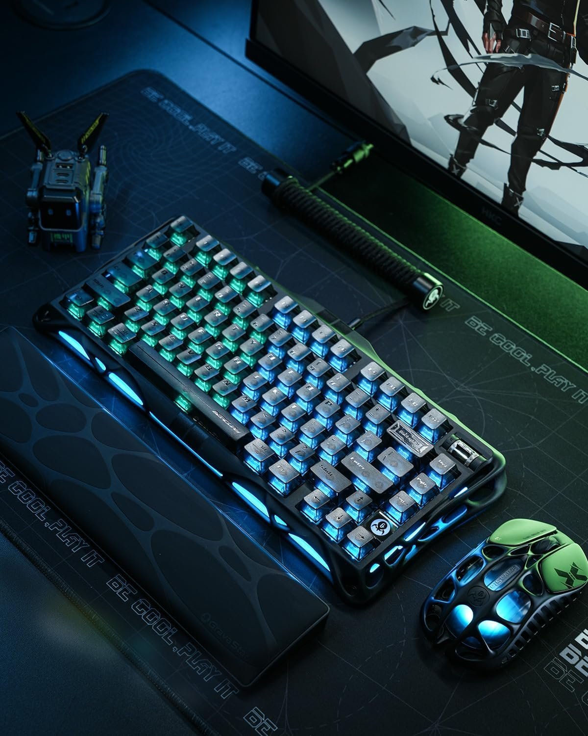 GravaStar Mercury V75 HE Keyboard, 75% Hall‑Effect Magnetic Switch Gaming Keyboard, 8000 Hz Polling, 0.005RT, Wired USB-C, RGB Backlit, Adjustable Actuation, Semi‑Aluminum Chassis-Stealth Black - Image 4